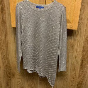Apt. 9 women’s gold shimmer asymmetrical fully lined sweater / size L